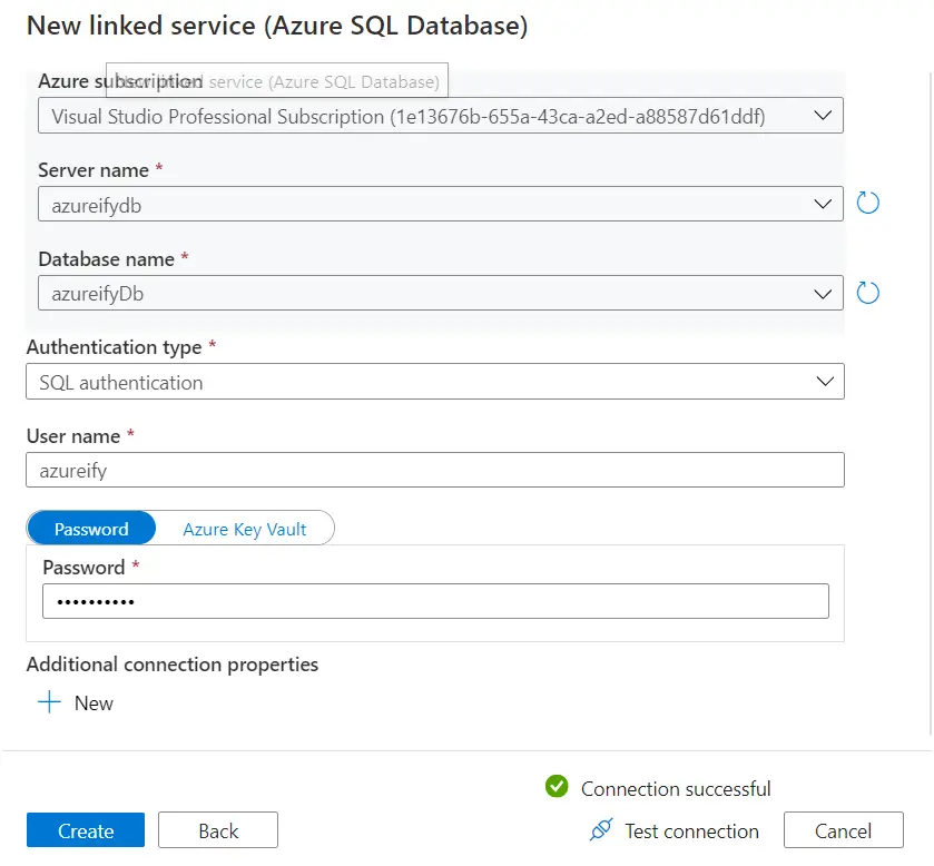 how to create linked service in azure data factory