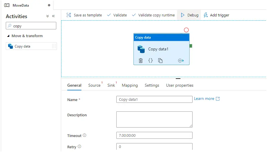 azure data factory copy activity