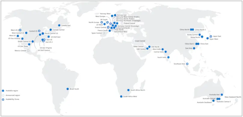 Azure availability zones and regions