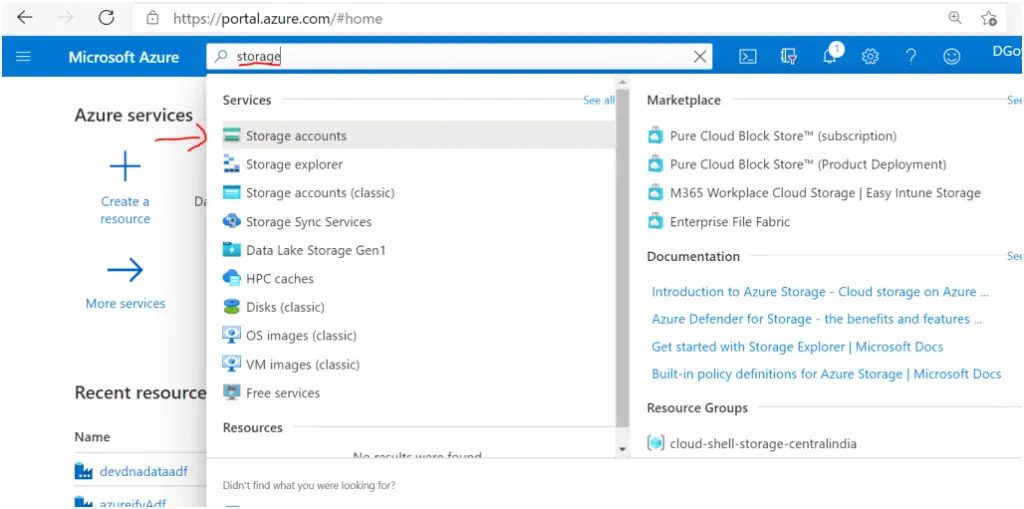 create azure blob storage