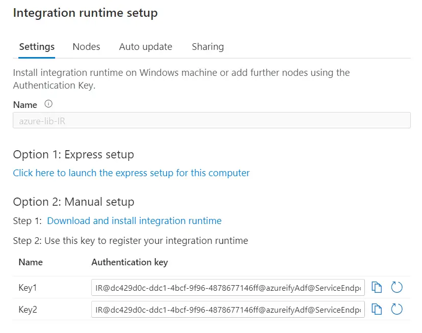 self-hosted integration runtime on azure vm