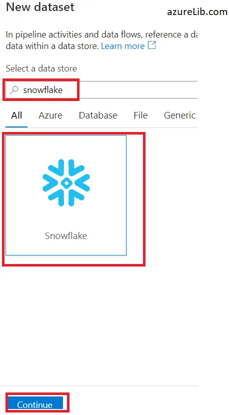 Creating the dataset of snowflake type