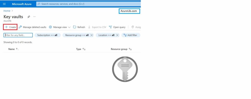 Create azure key vault