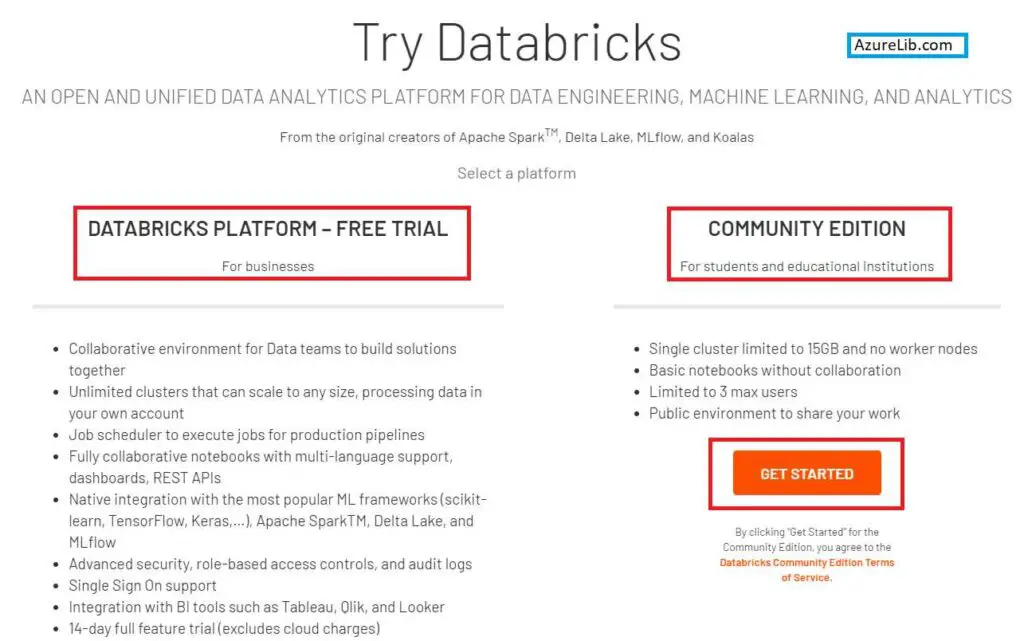 Databricks community edition Sign up confirmation Page 