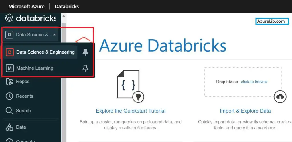 Azure Databricks Portal Project Tab 