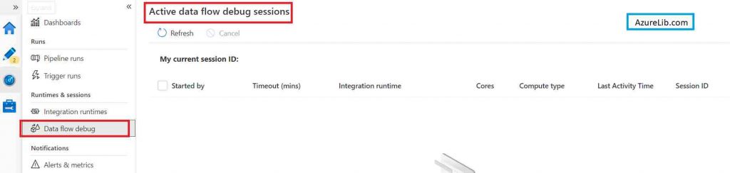 Azure Data Factory Data Flow Monitor Tab
