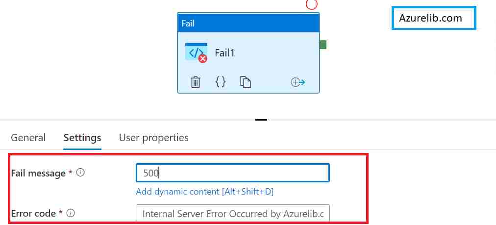 Fail Activity Settings in Azure Data Factory 