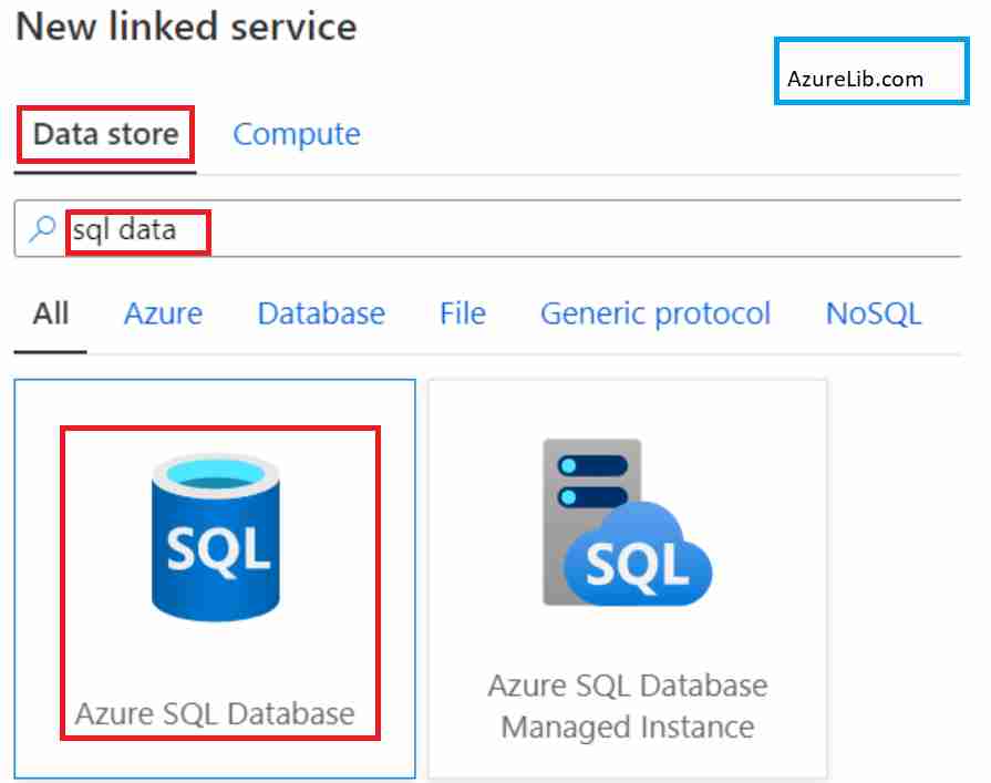 Azure SQL DB Linked Service Creation 