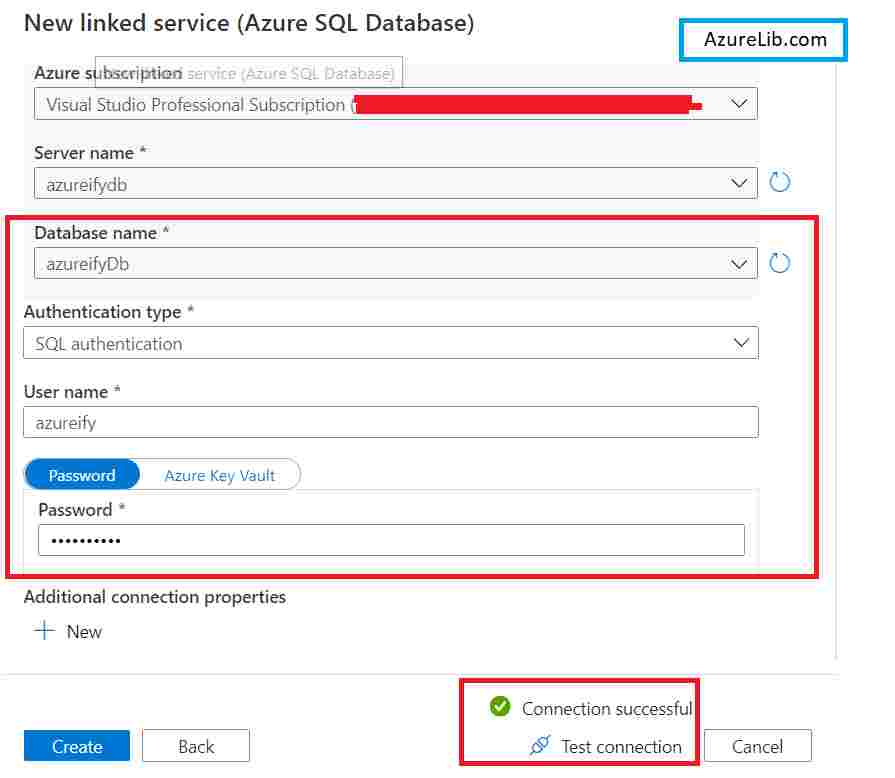 Azure SQL DB Linked Service Test Connection