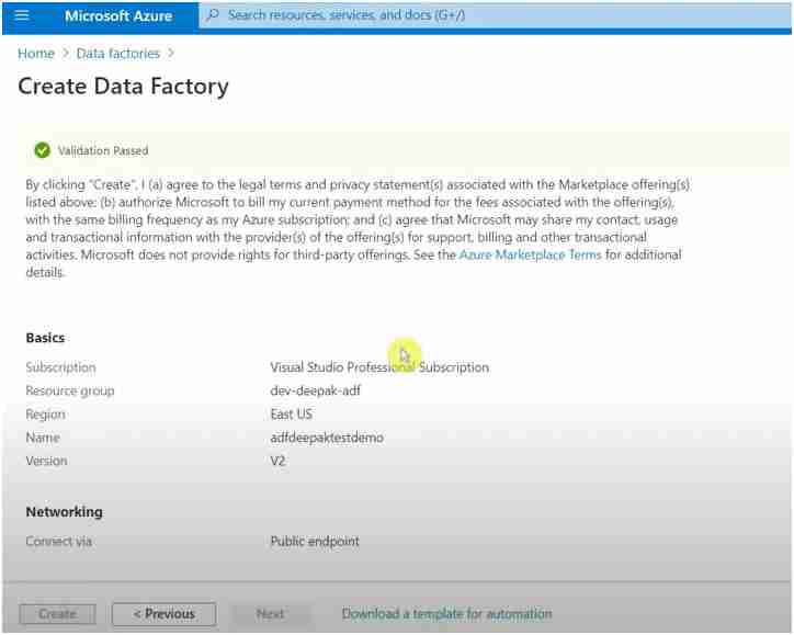 Create and Review ADF account